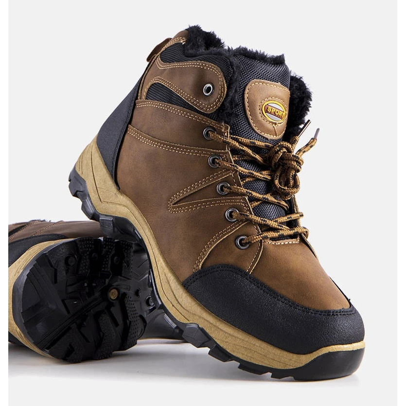 PA1 Bottes Isolantes Brunes Pour Hommes Upper – Image 2