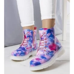 PA1 Bottes Isolées Colorées D'Amarel Bleu Rose