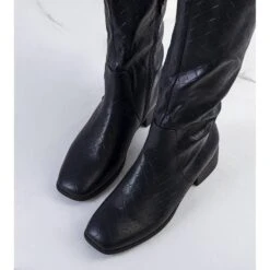 PA1 Bottes Noires Avec Gaufrage Maximus Le Noir