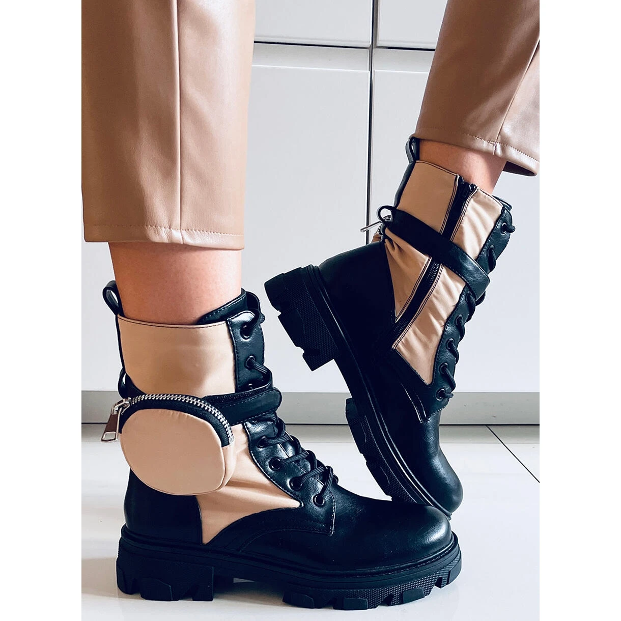 PA1 Bottines à Lacets Victor Beige Le Noir – Image 2