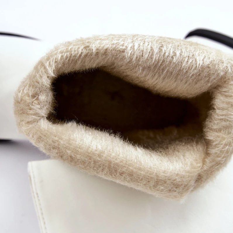 PA1 Bottines Chaudes à Enfiler Pour Femme Blanc Calan Blanche – Image 7