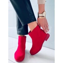 PA1 Bottines Chelsea Femme En Daim Verbe Rouge