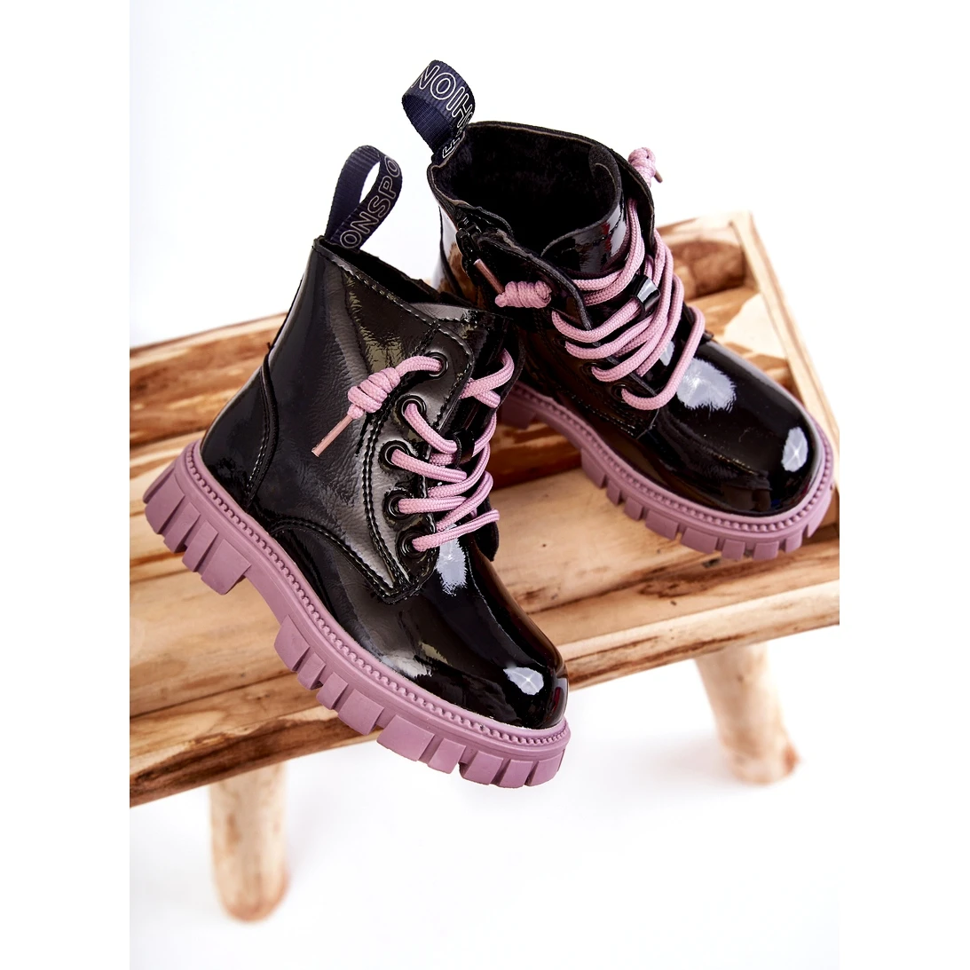 PA1 Bottines Heidi Warm Laquées Noires Et Violettes Le Noir – Image 2