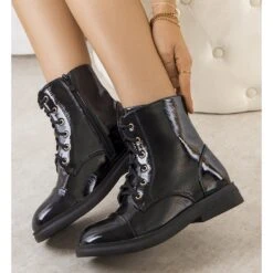 PA1 Bottines Pisanel Vernis Noir Le Noir