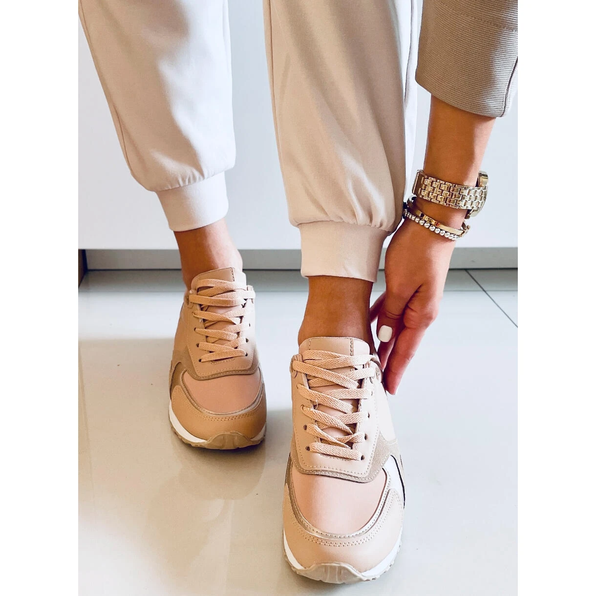 PA1 Chaussures De Sport Femme Midge Kaki Beige