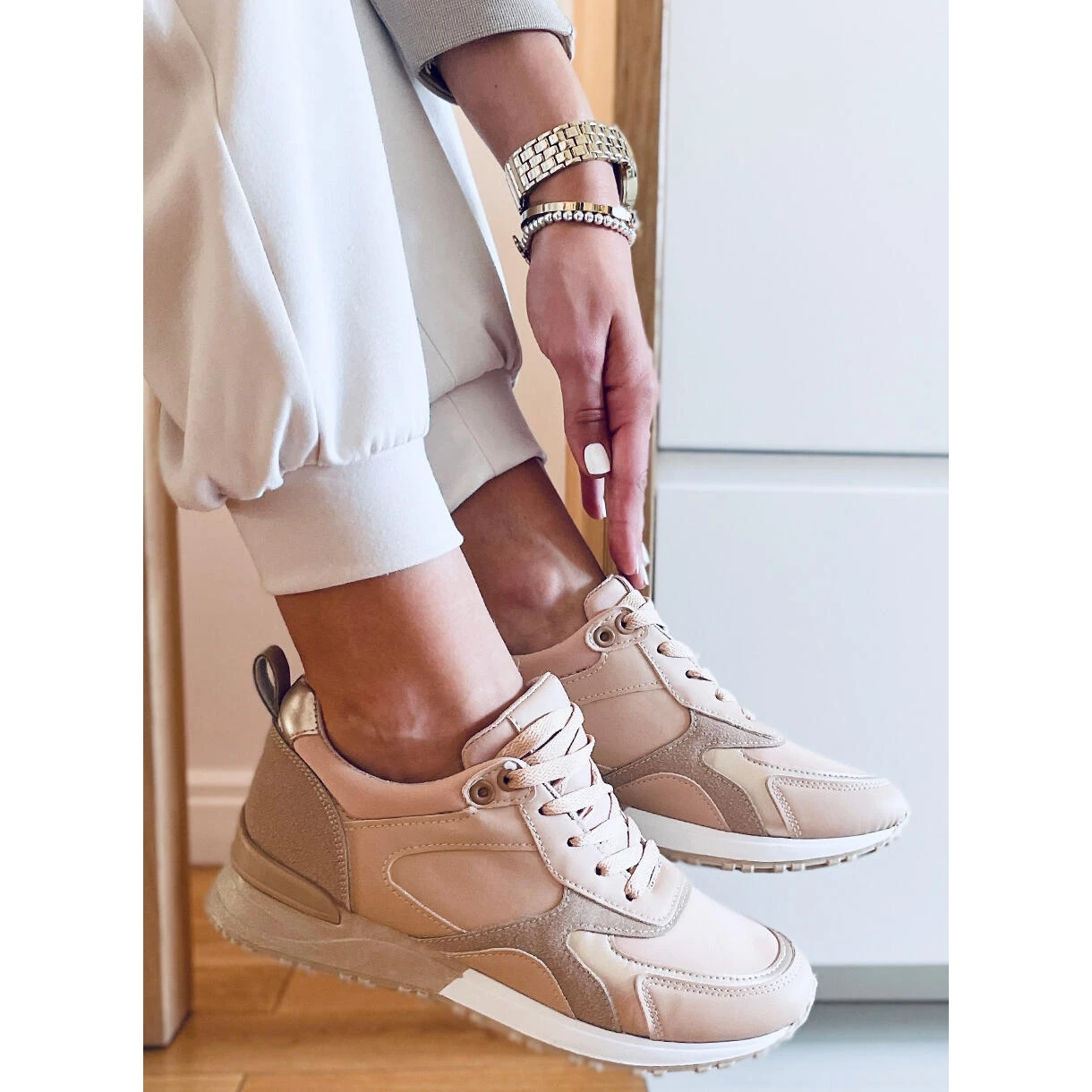 PA1 Chaussures De Sport Femme Midge Kaki Beige – Image 3