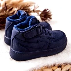 PA1 Chaussures De Sport Hautes Chaudes Pour Enfants Marine Clafi GQ400 Bleu Marin