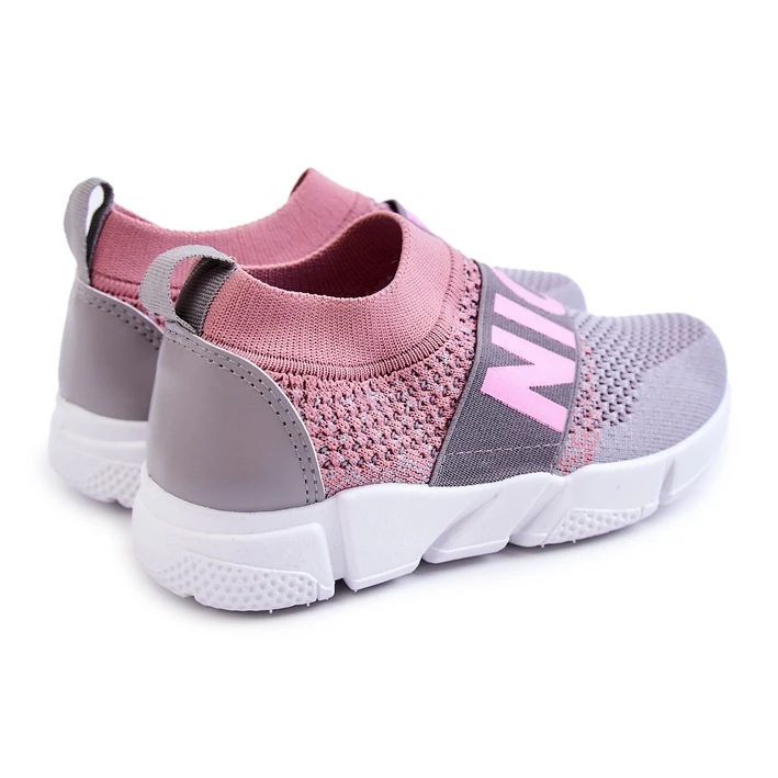 PA1 Chaussures Sport Slip-On Enfant Rose-Gris Cobby – Image 2