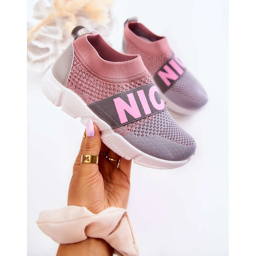 PA1 Chaussures Sport Slip-On Enfant Rose-Gris Cobby – Image 3