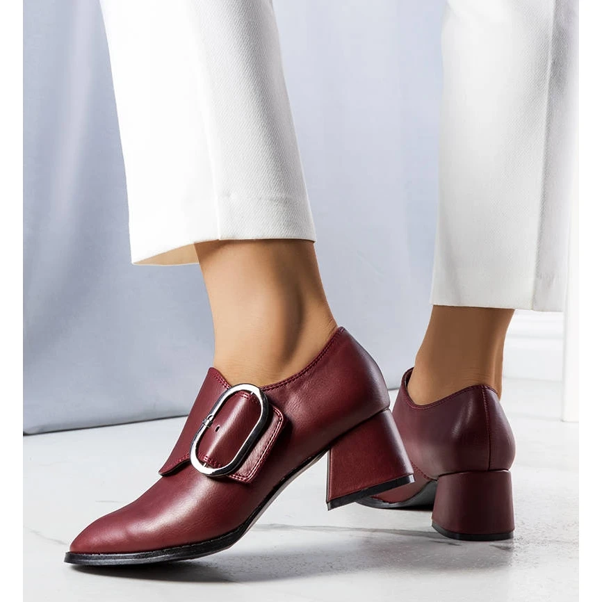 PA1 Escarpins à Talons Bordeaux D'Ailani Rouge – Image 2