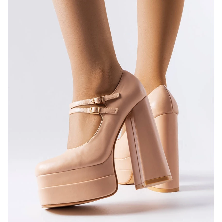 PA1 Escarpins Beiges à Talons Chouinard – Image 2