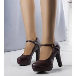 PA1 Escarpins Bordeaux à Talons Hauts De Bryce Brun