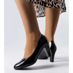 PA1 Escarpins En Cuir Verni Noir Burkett Le Noir