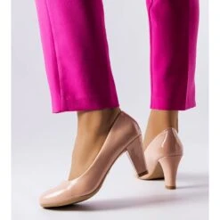 PA1 Escarpins En Cuir Verni Rose Burkett