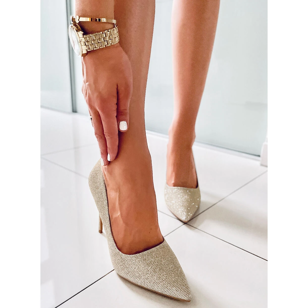 PA1 Escarpins Femme Anabelle LT.GOLD Opalescents D'or – Image 5