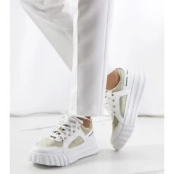 PA1 Les Baskets Vertes D'Heleno Blanche