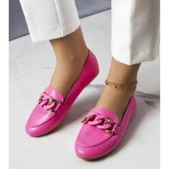 PA1 Mamie Mocassins Rose Avec Chaîne