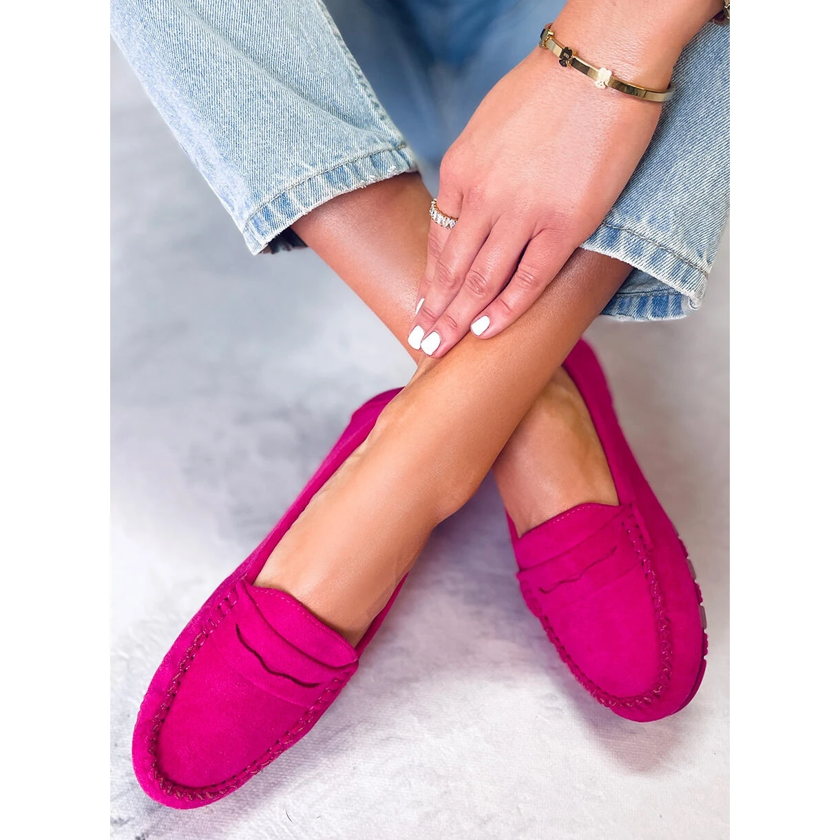 PA1 Mocassins Femme En Daim Anaya Fuchsia Rose – Image 5