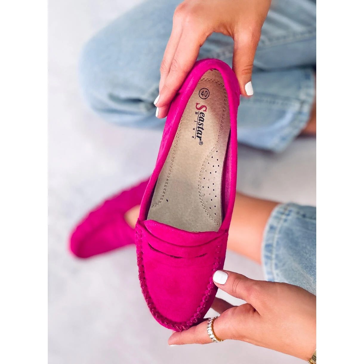 PA1 Mocassins Femme En Daim Anaya Fuchsia Rose – Image 6