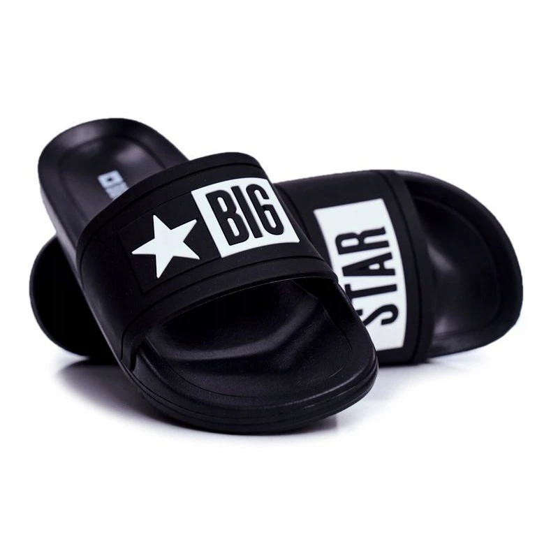 Pantoufles Big Star Noires Pour Enfants Et Adolescents DD374150 Le Noir