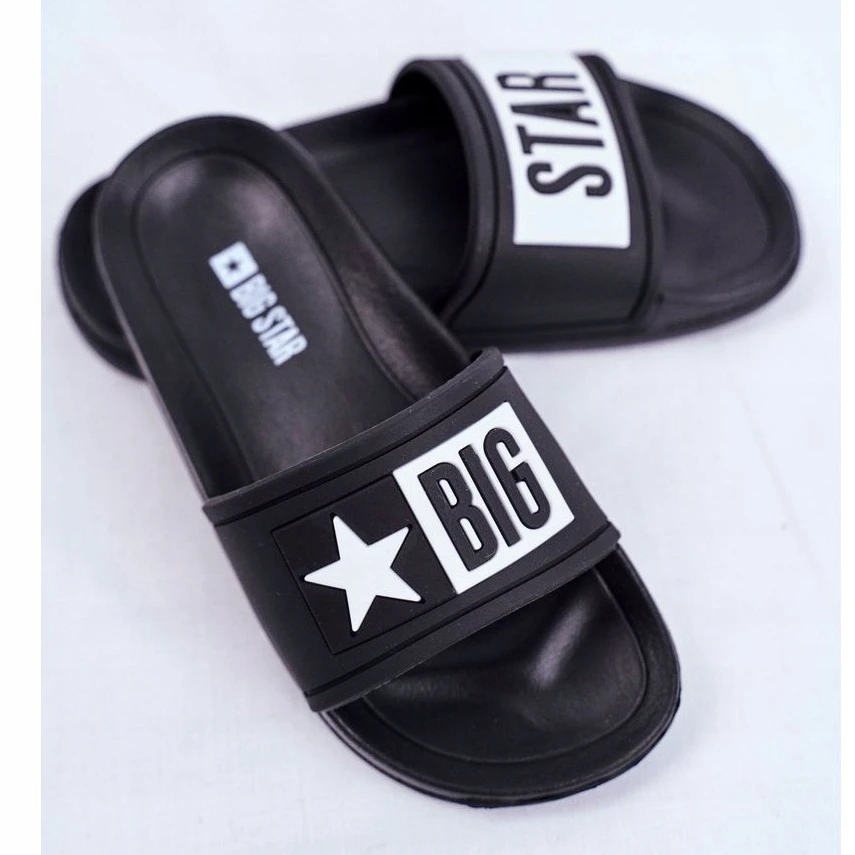 Pantoufles Big Star Noires Pour Enfants Et Adolescents DD374150 Le Noir – Image 4
