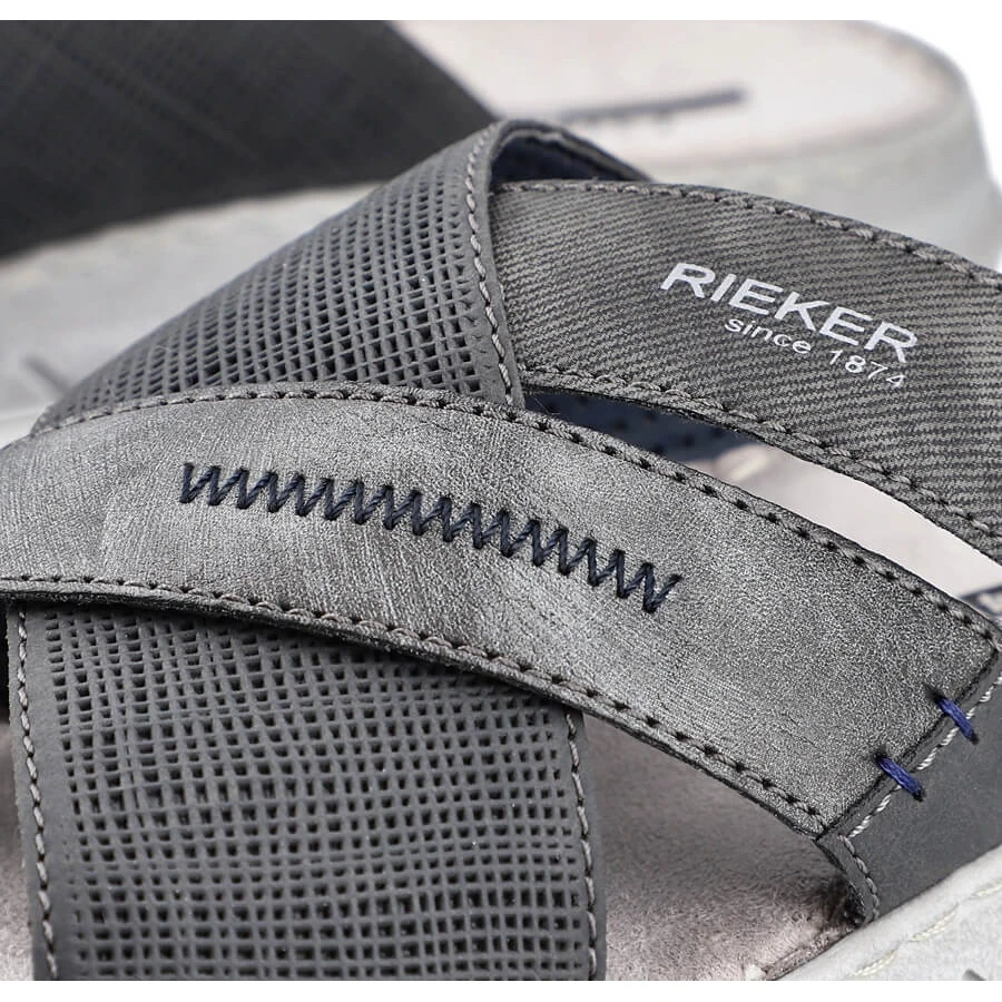 Pantoufles Confortables Pour Hommes Gris Rieker 25289-45 – Image 12