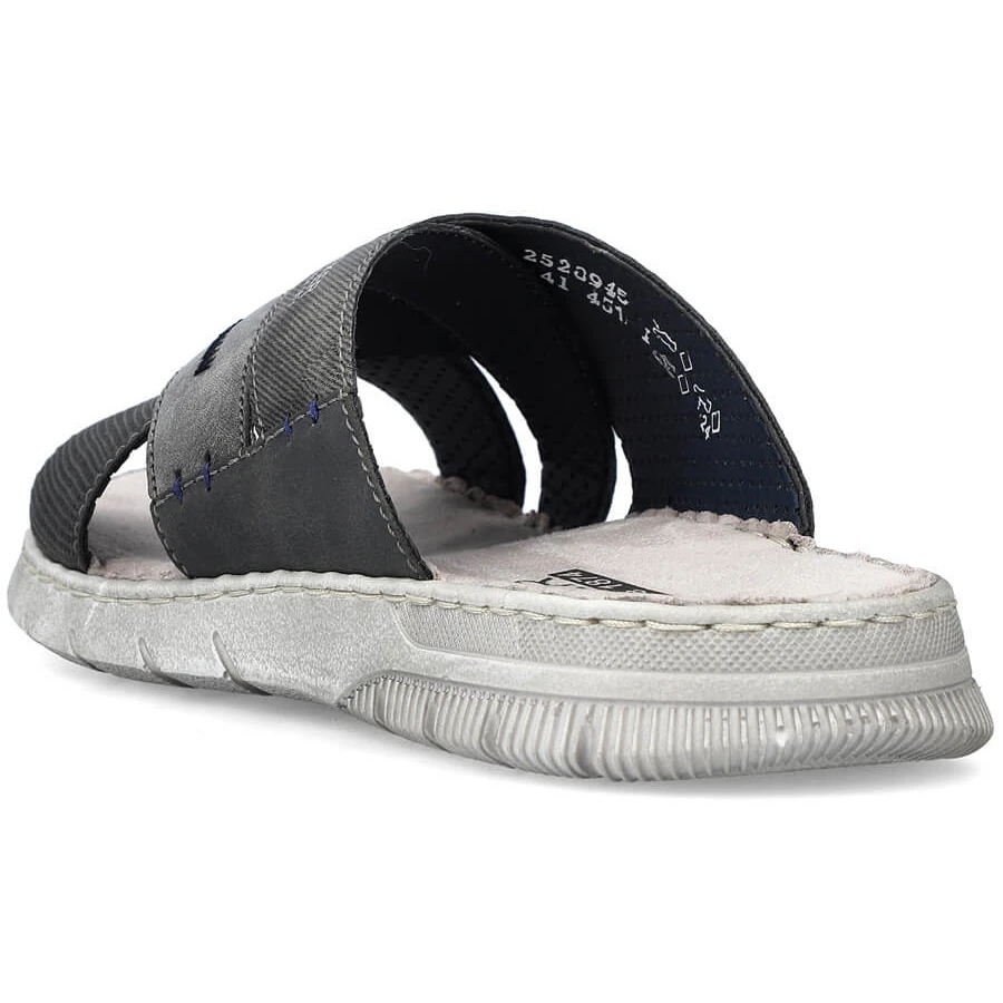 Pantoufles Confortables Pour Hommes Gris Rieker 25289-45 – Image 4
