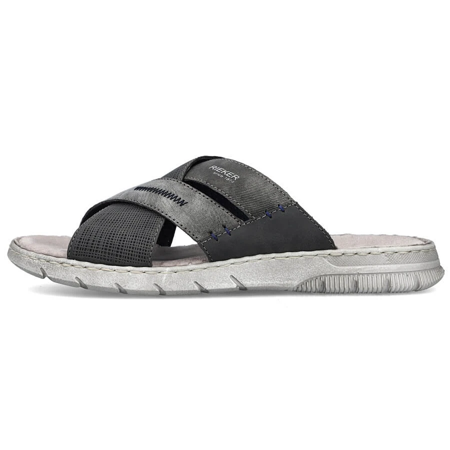 Pantoufles Confortables Pour Hommes Gris Rieker 25289-45 – Image 6