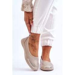 PE1 Ballerines Femme Cuir Ajourées Beige Lucy