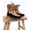 PE1 Bottes De Neige Chaudes Hautes En Laine Golden Lucia Le Noir