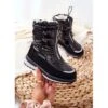 PE1 Bottes De Neige Chaudes Hautes En Laine Noir Lucia Le Noir