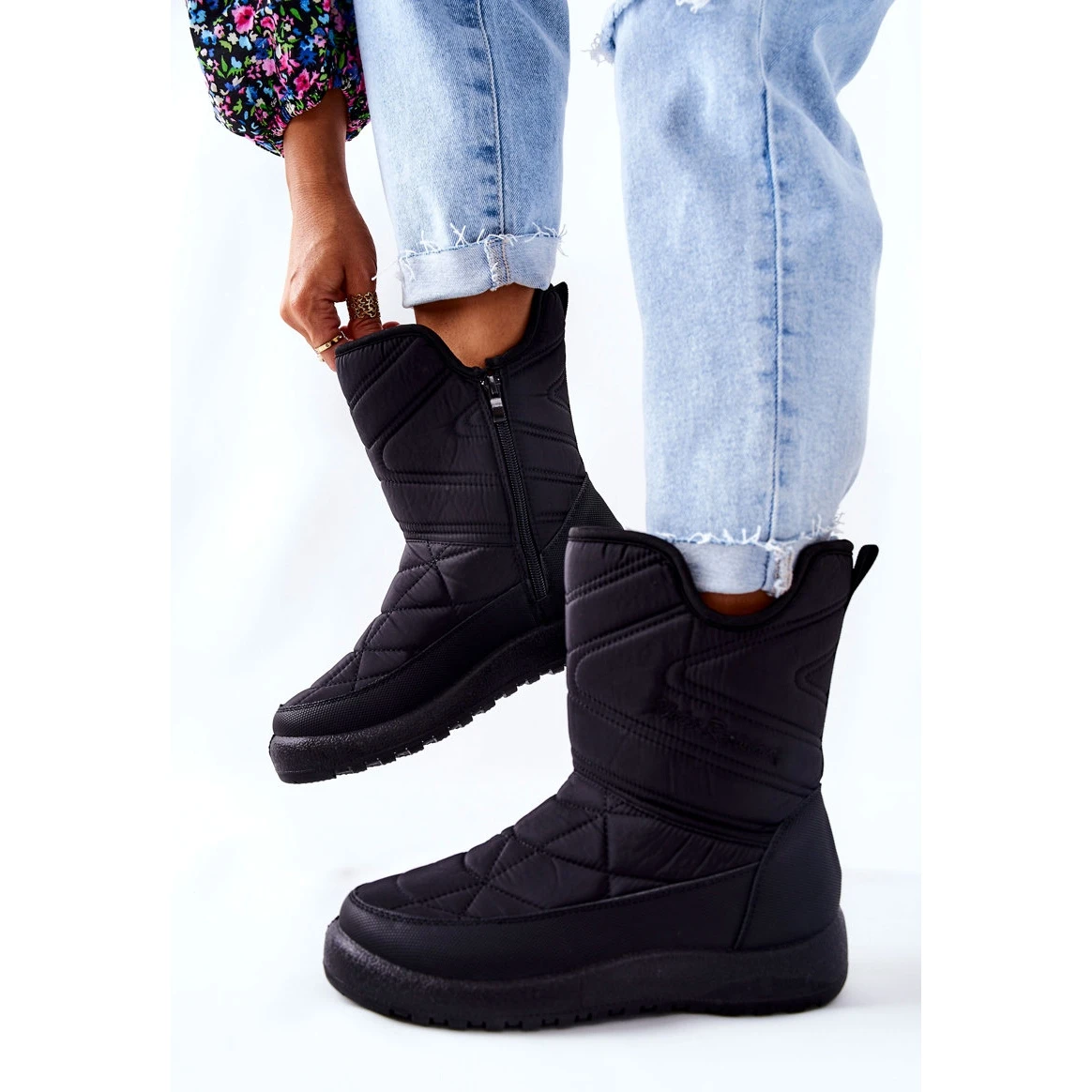 PE1 Bottes De Neige Chaudes Noires Winessa High Le Noir – Image 5