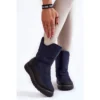 PE1 Bottes De Neige Winessa High Warm Bleu Marine