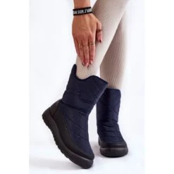PE1 Bottes De Neige Winessa High Warm Bleu Marine