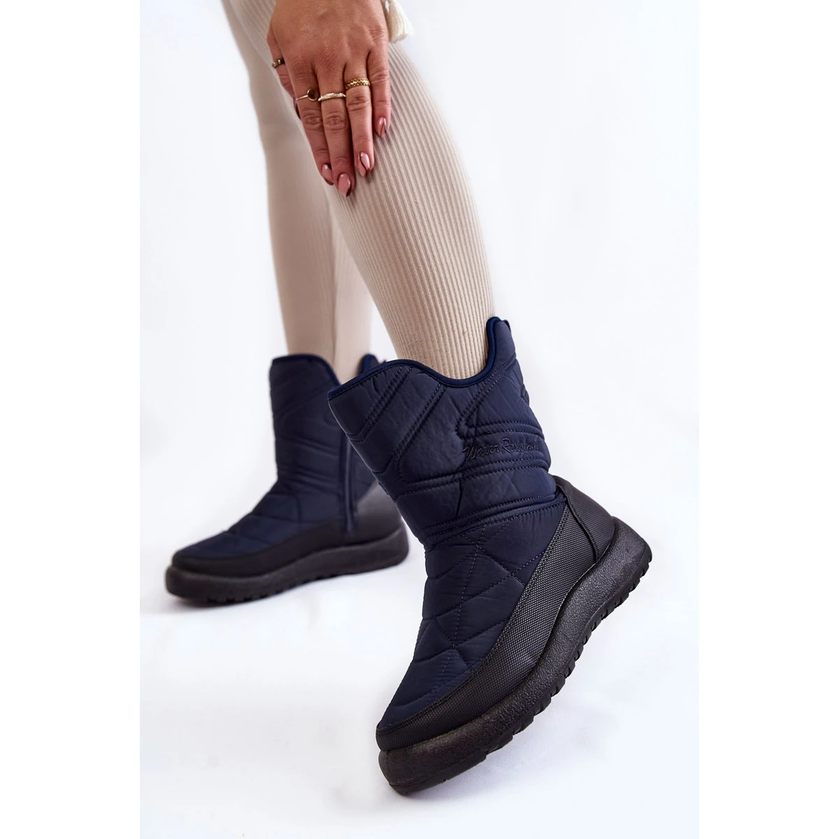 PE1 Bottes De Neige Winessa High Warm Bleu Marine – Image 2