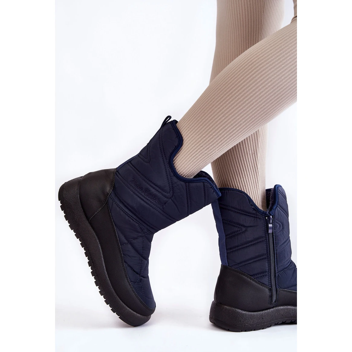 PE1 Bottes De Neige Winessa High Warm Bleu Marine – Image 3