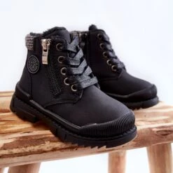 PE1 Bottes Fourrées Pour Enfants Black Hopper Trappers Rose