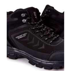 PE1 Chaussures De Sport Chaudes Pour Hommes Nouées Noires Belfort Le Noir