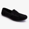 PE1 Mocassins En Daim Pour Hommes Noir Mack Le Noir