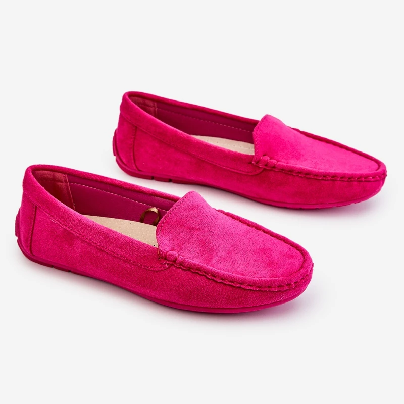 PE1 Mocassins Femme Daim Fuchsia Morreno Rose