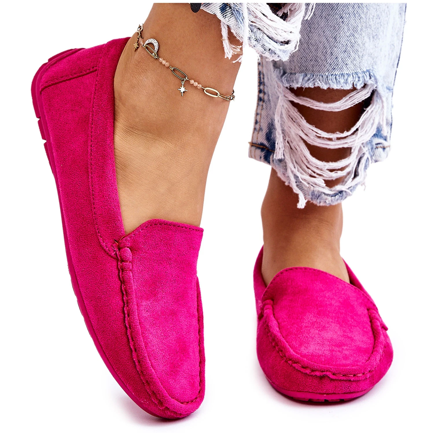 PE1 Mocassins Femme Daim Fuchsia Morreno Rose – Image 12