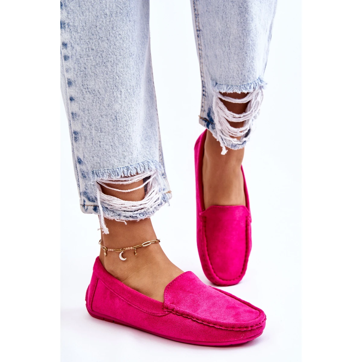 PE1 Mocassins Femme Daim Fuchsia Morreno Rose – Image 5