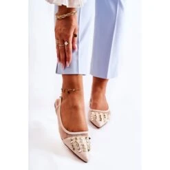 PG1 Ballerines à Clous Pour Femme Beige Kinley