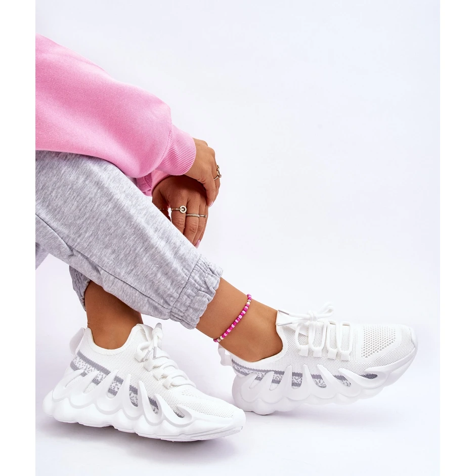 PG1 Baskets Chaussettes Tendance Femme Blanc Daxo Blanche – Image 8