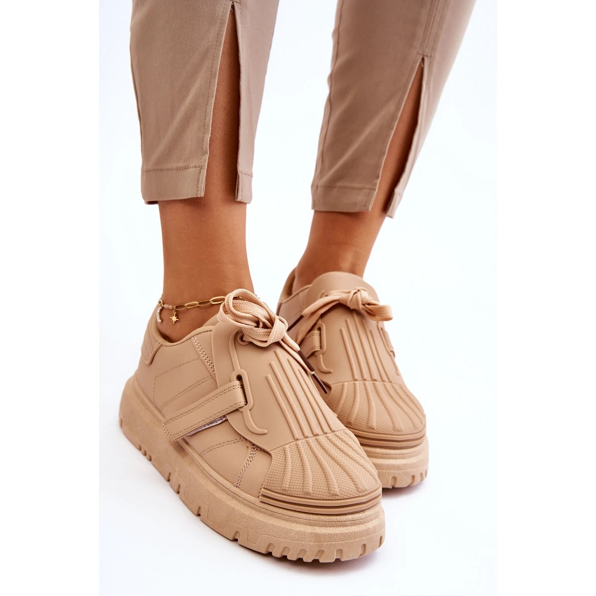 PG1 Chaussures De Sport à La Mode Pour Femmes Beige Genesis – Image 4