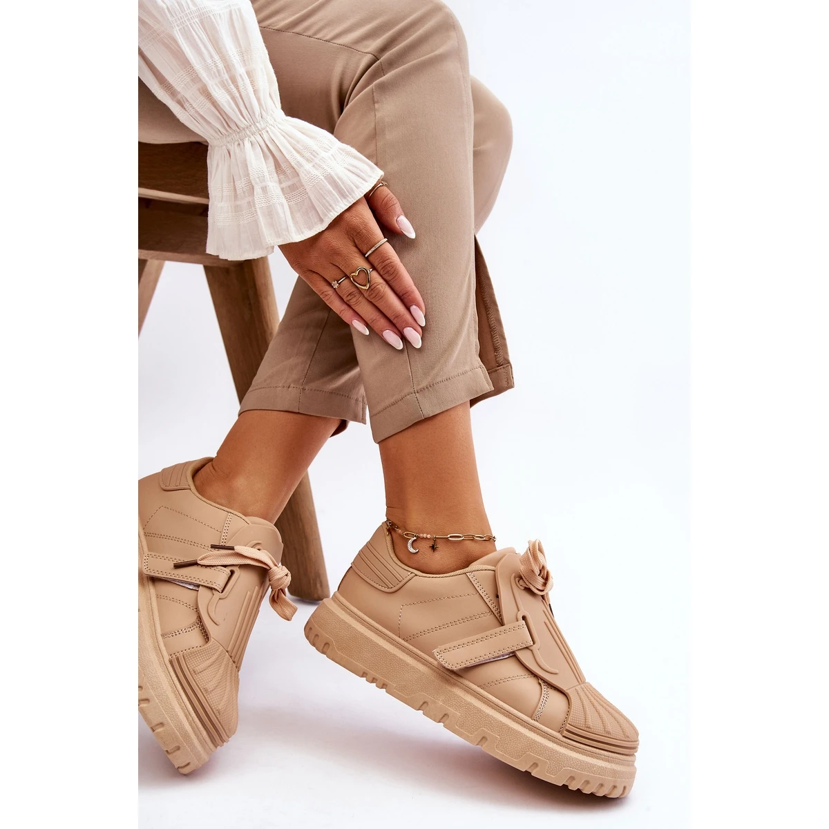 PG1 Chaussures De Sport à La Mode Pour Femmes Beige Genesis – Image 5