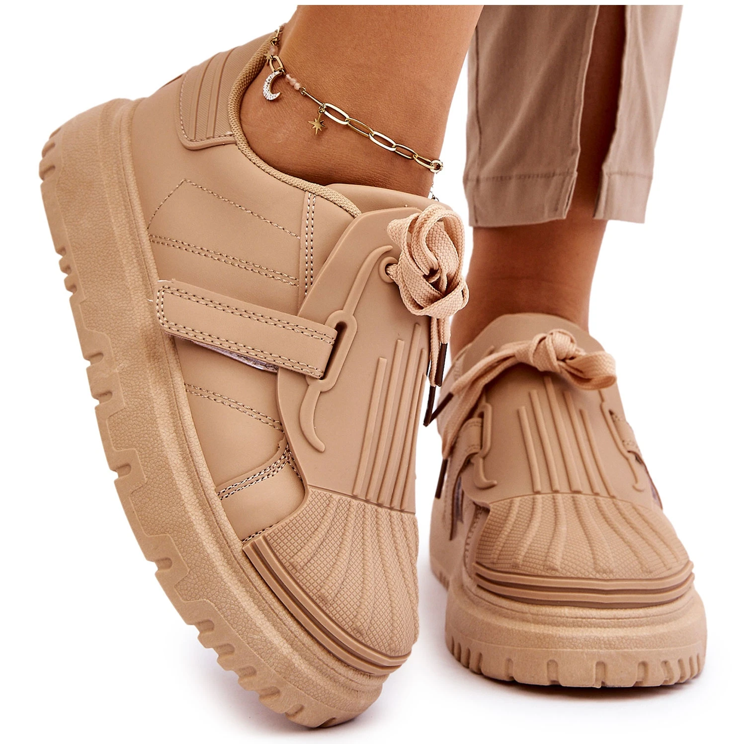 PG1 Chaussures De Sport à La Mode Pour Femmes Beige Genesis – Image 7