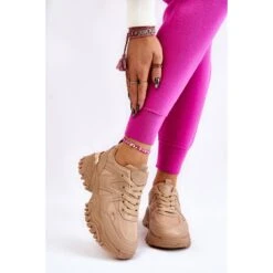 PG1 Chaussures De Sport Classiques Sur Une Plateforme Bowie Beige Foncé