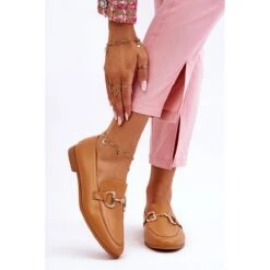 PG1 Mocassins Femme Classiques Avec Embellissement Jamie Camel Beige Jaune