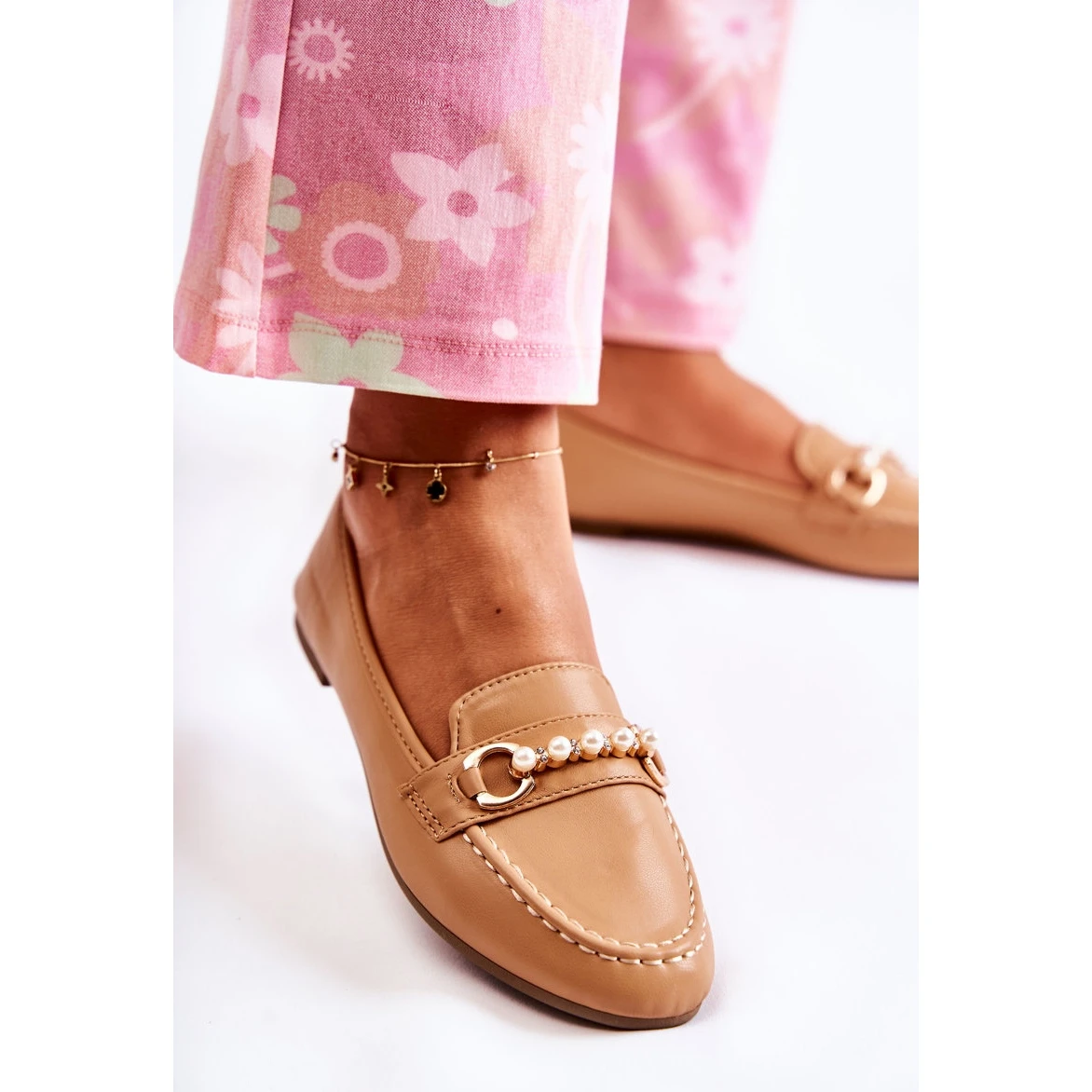 PG1 Mocassins Marron Pour Femme Avec Perles Décoratives De Sergia Brun – Image 3